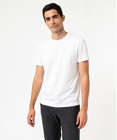 tee-shirt a manches courtes et col rond homme blancF850201_1