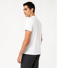 tee-shirt a manches courtes et col rond homme blancF850201_2