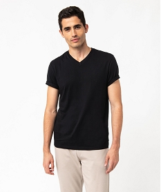 tee-shirt a manches courtes et col v homme noir tee-shirtsF851301_1