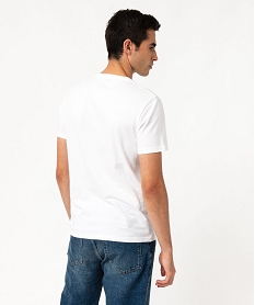 tee-shirt a manches courtes et col v homme blancF851401_2