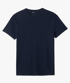 tee-shirt a manches courtes et col v homme bleu tee-shirtsF851601_4