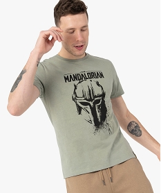 GEMO Tee-shirt homme avec motif The Mandalorian - Star Wars Vert