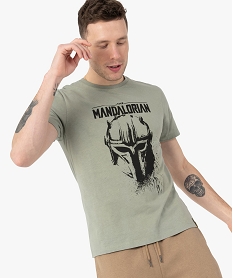 GEMO Tee-shirt homme avec motif The Mandalorian – Star Wars Vert