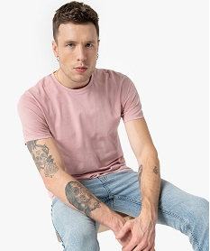 GEMO Tee-shirt homme à manches courtes et col rond Rose