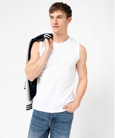 GEMO Débardeur à col rond uni homme blanc standard