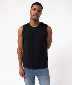 GEMO Débardeur à col rond uni homme Noir