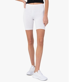 GEMO Legging court en maille extensible femme Blanc