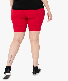 bermuda femme grande taille en toile extensible coupe ajustee rougeF858601_3