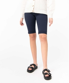 GEMO Bermuda slim en coton extensible femme Bleu