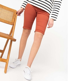 GEMO Bermuda slim en coton extensible femme orange chine