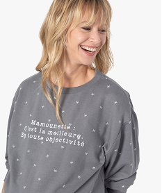 GEMO Sweat de grossesse avec motifs étoiles et message Gris