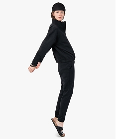 GEMO Sweat femme à col zippé intérieur molletonné Noir