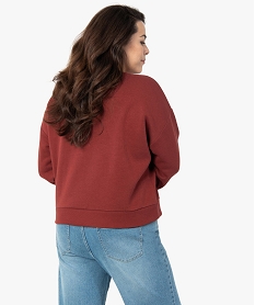 sweat femme grande taille court avec message brode rouge sweatsF864101_3