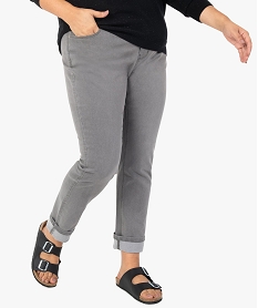 jean femme grande taille extensible coupe slim gris slimF864801_1