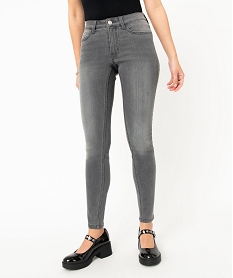 GEMO Jean Skinny taille normale délavé femme Gris