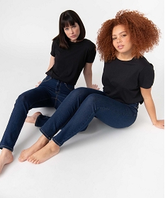 GEMO Jean Slim taille haute stretch femme bleu standard
