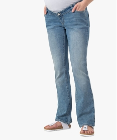 GEMO Jean de grossesse coupe bootcut avec bandeau en jersey Bleu