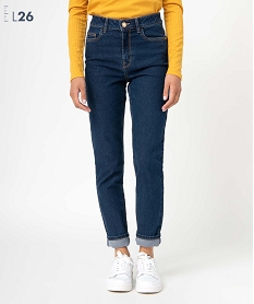 GEMO Jean femme coupe Slim taille haute - L26 Bleu