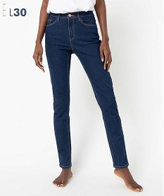 GEMO Jean femme coupe Slim taille haute - L30 bleu standard