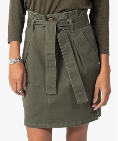 jupe femme avec ceinture en coton extensible vert jupes en jeanF869001_2