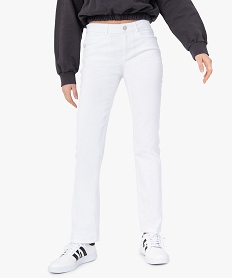 GEMO Jean femme coupe regular taille normale blanc vif