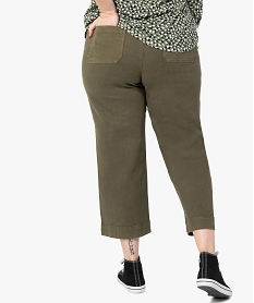 pantacourt femme grande taille avec poches plaquees sur lavant vert pantalons et jeansF872101_3