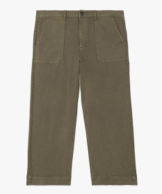 pantacourt femme grande taille avec poches plaquees sur lavant vert pantalons et jeansF872101_4