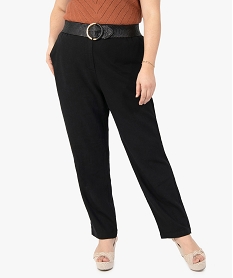 pantalon femme grande taille contenant du lin noirF873001_1