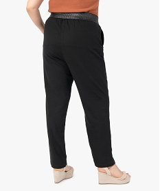 pantalon femme grande taille contenant du lin noirF873001_3