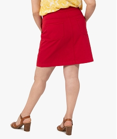 jupe femme grande taille en toile coupe droite rougeF875801_3