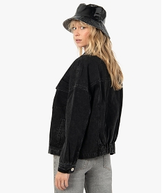 veste femme en jean coupe oversize noirF878301_3