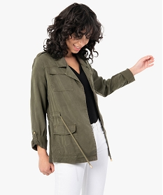 GEMO Veste femme saharienne 100% lyocell Vert