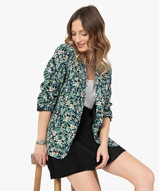 GEMO Veste femme à motifs fleuris Vert