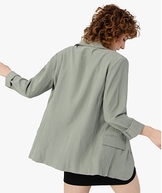 veste femme en toile legere fermeture 2 boutons vert vestesF879801_3