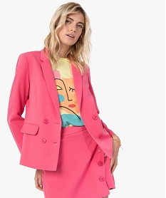 GEMO Veste blazer femme à fermeture croisée Rose