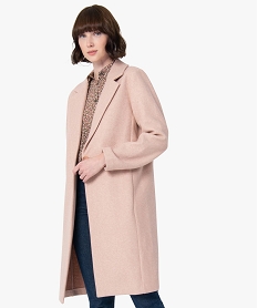 GEMO Manteau femme à col tailleur Rose