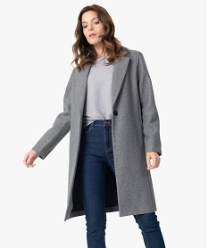 GEMO Manteau femme à col tailleur Gris