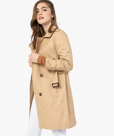 trench femme court avec ceinture beigeF881001_1