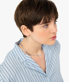 chemise femme a manches courtes avec patte sur lepaule imprime chemisiersF881901_2