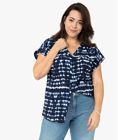 GEMO Blouse imprimée à manches courtes femme grande taille Imprimé