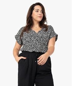 GEMO Blouse imprimée à manches courtes femme grande taille Imprimé