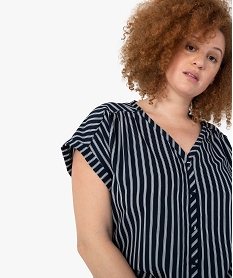 blouse femme a manches courtes imprimee avec boutons imprimeF883301_2