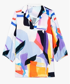 blouse femme grande taille fluide multicolore imprimeF884701_4