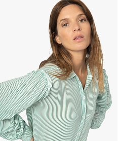 chemise femme en crepe avec empiecements fronces aux epaules imprimeF884901_1