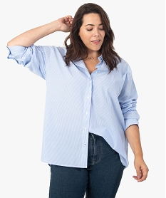 chemise femme grande taille a manches longues et rayures imprime chemisiers et blousesF885301_1