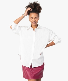 chemise femme oversize avec epaules tombantes blanc chemisiersF885401_1