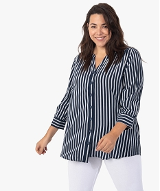 GEMO Blouse femme grande taille imprimée à manches 34 Imprimé