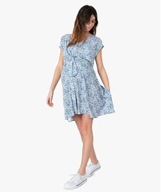 robe de grossesse sans manches a motifs fleuris imprimeF891601_1