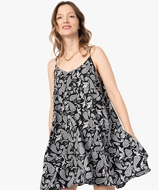 robe femme courte imprimee a fines bretelles imprimeF892101_1