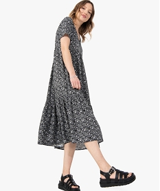 GEMO Robe femme longue à motifs fleuris Imprimé